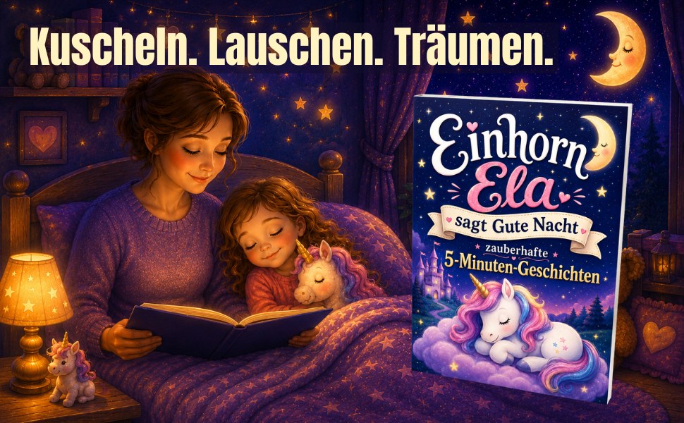 Kuscheln. Lauschen. Träumen. – Einhorn Ela sagt Gute Nacht