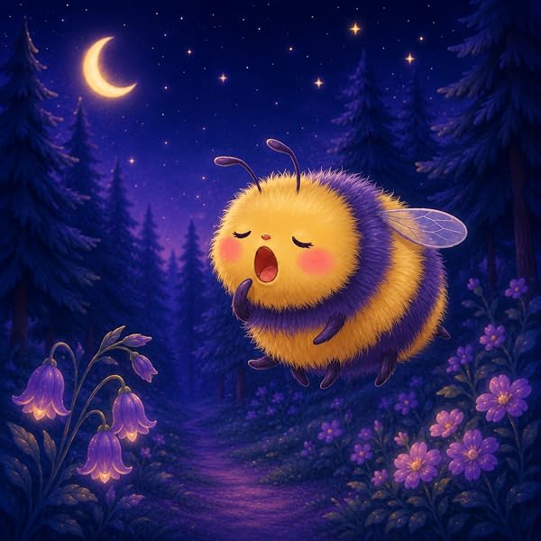 Schlafhummel Summi in einer mondbeschienenen Waldlandschaft